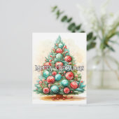 Happy Holidays | Frohe Weihnachtsbaume Postkarte (Stehend Vorderseite)