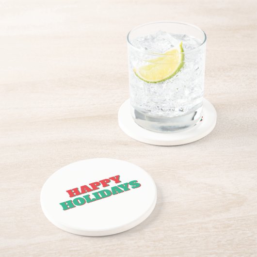 Happy Holidays Frohe Weihnachtszeit Getränkeuntersetzer (Seite)