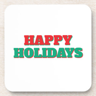 Happy Holidays Frohe Weihnachtszeit Getränkeuntersetzer