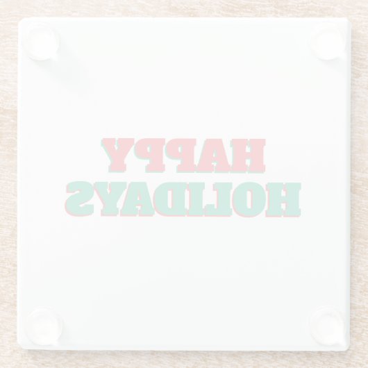 Happy Holidays Frohe Weihnachtszeit Glasuntersetzer (Rückseite)