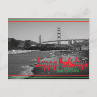 Happy Holidays from California Postcard Feiertagspostkarte