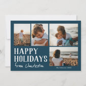 Happy Holidays from city or location photo card Karte (Vorderseite)