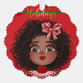 Happy Holidays from Curly Girl Ornament Karte (Rückseite)