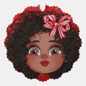 Happy Holidays from Curly Girl Ornament Karte (Vorderseite)