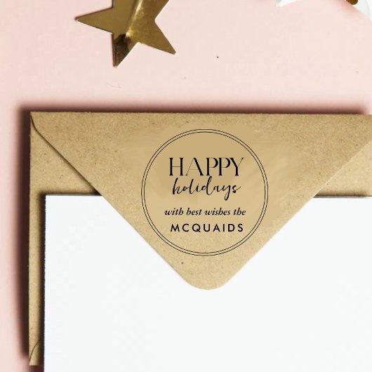 Happy Holidays from Family Name Permastempel