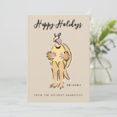 Happy Holidays from Holiday Armadillo Feiertagskarte (Stehend Vorderseite)