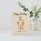 Happy Holidays from Holiday Armadillo Feiertagspostkarte (Stehend Vorderseite)