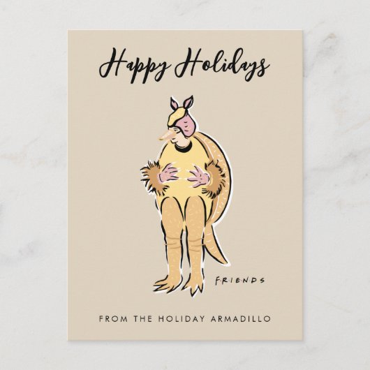 Happy Holidays from Holiday Armadillo Feiertagspostkarte (Vorderseite)
