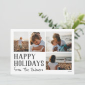 Happy Holidays from Location Foto Karte (Stehend Vorderseite)
