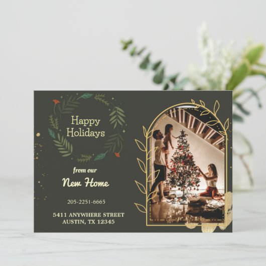 Happy Holidays From our new Zuhause Ankündigung (Stehend Vorderseite)