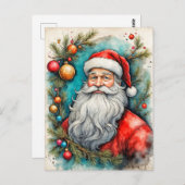 Happy Holidays From Santa Claus Postkarte (Vorne/Hinten)