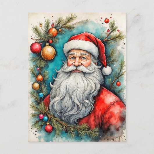 Happy Holidays From Santa Claus Postkarte (Vorderseite)