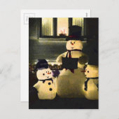 Happy Holidays From Snowmen Feiertagspostkarte (Vorne/Hinten)