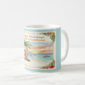 'Happy Holidays from the Caribbean' Mug Kaffeetasse (VorderseiteRechts)