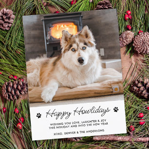 Happy Holidays from the Dog Niedlich Pet Foto Feiertagspostkarte