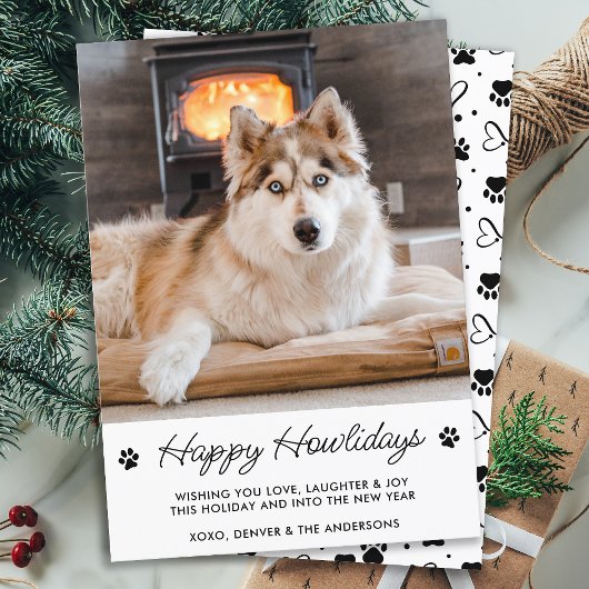 Happy Holidays from the Dog Niedlich Pet Foto Mitteilungskarte