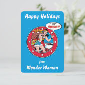 Happy Holidays From Wonder Woman Einladung (Stehend Vorderseite)