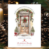 Happy Holidays Front Moving Ankündigungspostkarte