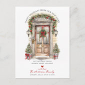 Happy Holidays Front Moving Ankündigungspostkarte (Vorderseite)