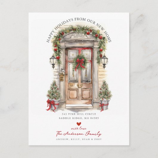 Happy Holidays Front Moving Ankündigungspostkarte (Vorderseite)