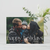 Happy Holidays Full Bleed Foto Feiertagskarte (Stehend Vorderseite)
