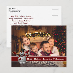 Happy Holidays Full Card Foto mit Niedlichem Schne Postkarte