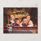 Happy Holidays Full Card Foto mit Niedlichem Schne Postkarte (Vorderseite)