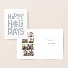 Happy Holidays Fun Foto Collage personalisiert Folienkarte