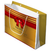 Happy Holidays Fun Party Große Geschenktüte (Vorderseite Schrägansicht)