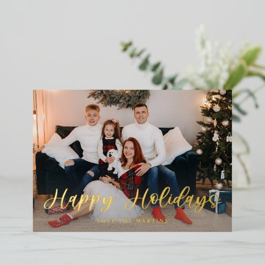 Happy Holidays Fun Script Foto - WH Folieneinladung (Stehend vorne)