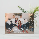 Happy Holidays Fun Script Foto - White BK (Stehend Vorderseite)