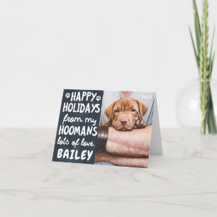 Happy Holidays Funny Modern Pet Custom Foto Feiertagskarte