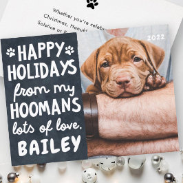 Happy Holidays Funny Modern Pet Custom Foto Feiertagskarte