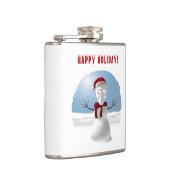 Happy Holidays. Funny skull-head snowman Flachmann (Rechts)