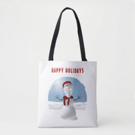Happy Holidays. Funny skull-head snowman Tasche