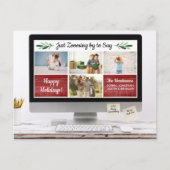 Happy Holidays Funny Zoom Quarantine Foto Collage Postkarte (Vorderseite)