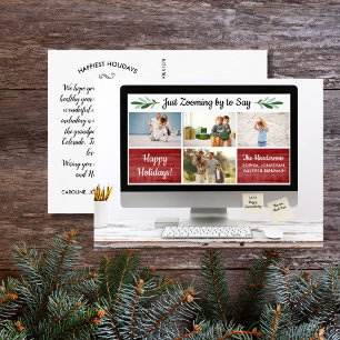 Happy Holidays Funny Zoom Quarantine Photo Collage Postkarte