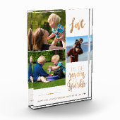 Happy Holidays für Oma Liebe Goldtypografie Fotoblock (Links)