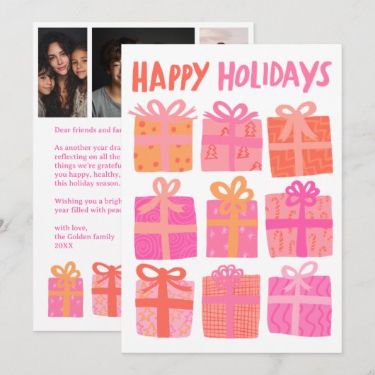 HAPPY HOLIDAYS Gaben Weihnachten CUSTOM 3 Fotos (Vorne/Hinten)