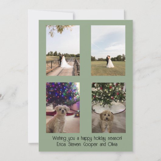 Happy Holidays Garland und Mistletoe Einladung (Rückseite)