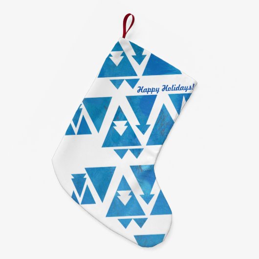 Happy Holidays Geometric Design Kleiner Weihnachtsstrumpf (Vorderansicht (hängend))