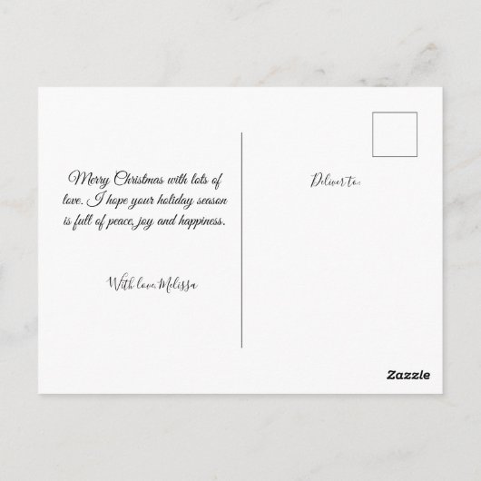 Happy Holidays Gerahmtes Foto Frohe Weihnachten Postkarte (Rückseite)