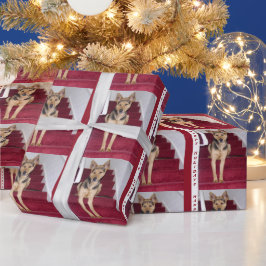 Happy Holidays German Shepherd Wrapping Paper Geschenkpapier