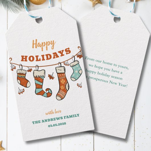 Happy Holidays Geschenkanhänger