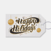 Happy Holidays Geschenkanhänger (Vorderseite (Horizontal))