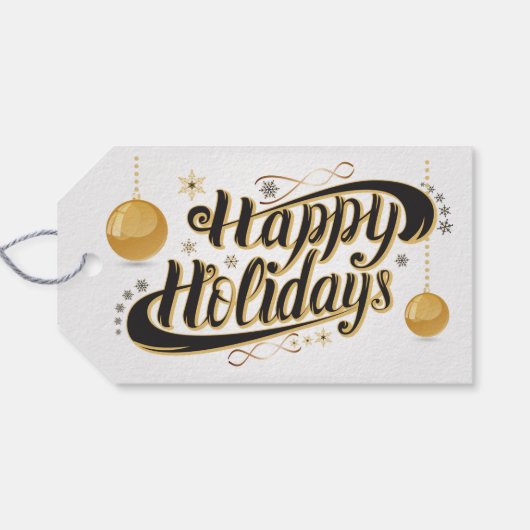 Happy Holidays Geschenkanhänger (Rückseite Horizontal)