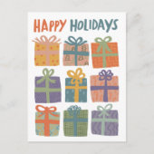 HAPPY HOLIDAYS Geschenke präsentiert Weihnachten C Postkarte (Vorderseite)