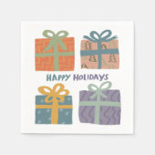 HAPPY HOLIDAYS Geschenke präsentiert Weihnachten C Serviette (Vorderseite)