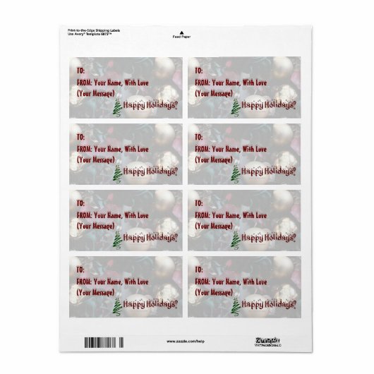 Happy Holidays Geschenketikett Etikett - Anpassen (Vorne)