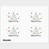 Happy Holidays Geschenksticker Rechteckiger Aufkleber (Blatt)